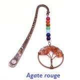 marque-page 7 chakras agate rouge