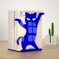 serre livre chat zigra bleu foncé